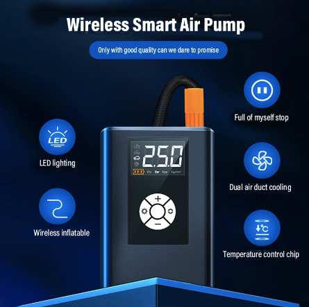 Portable Tire Inflator Pump Car Wireless Air Pump 150psi Electric Digital Tire Air Ppressure